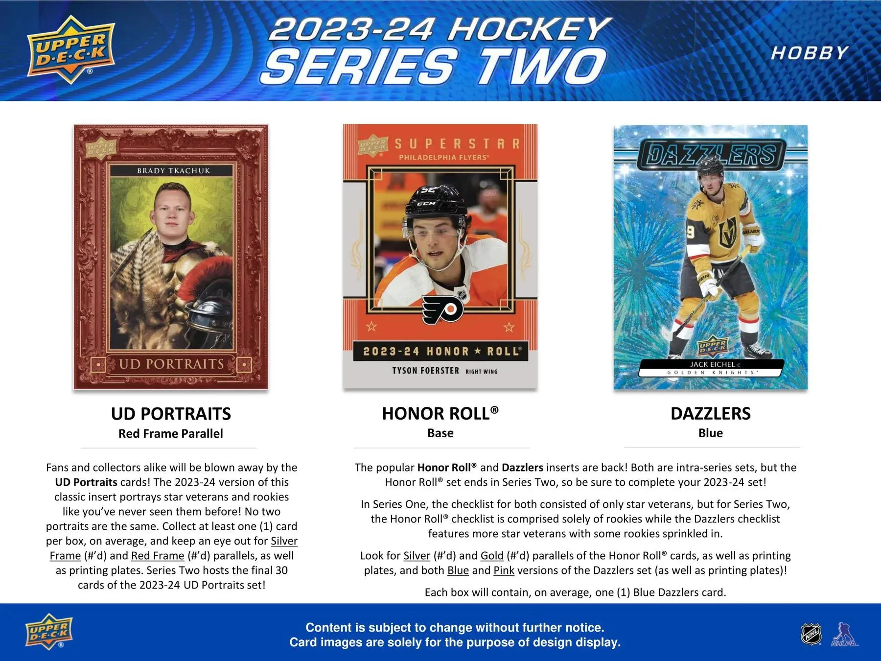 2023/24 Upper Deck Series 2 Hockey Hobby Box 12 Packs per Box, 12 Cards per Pack