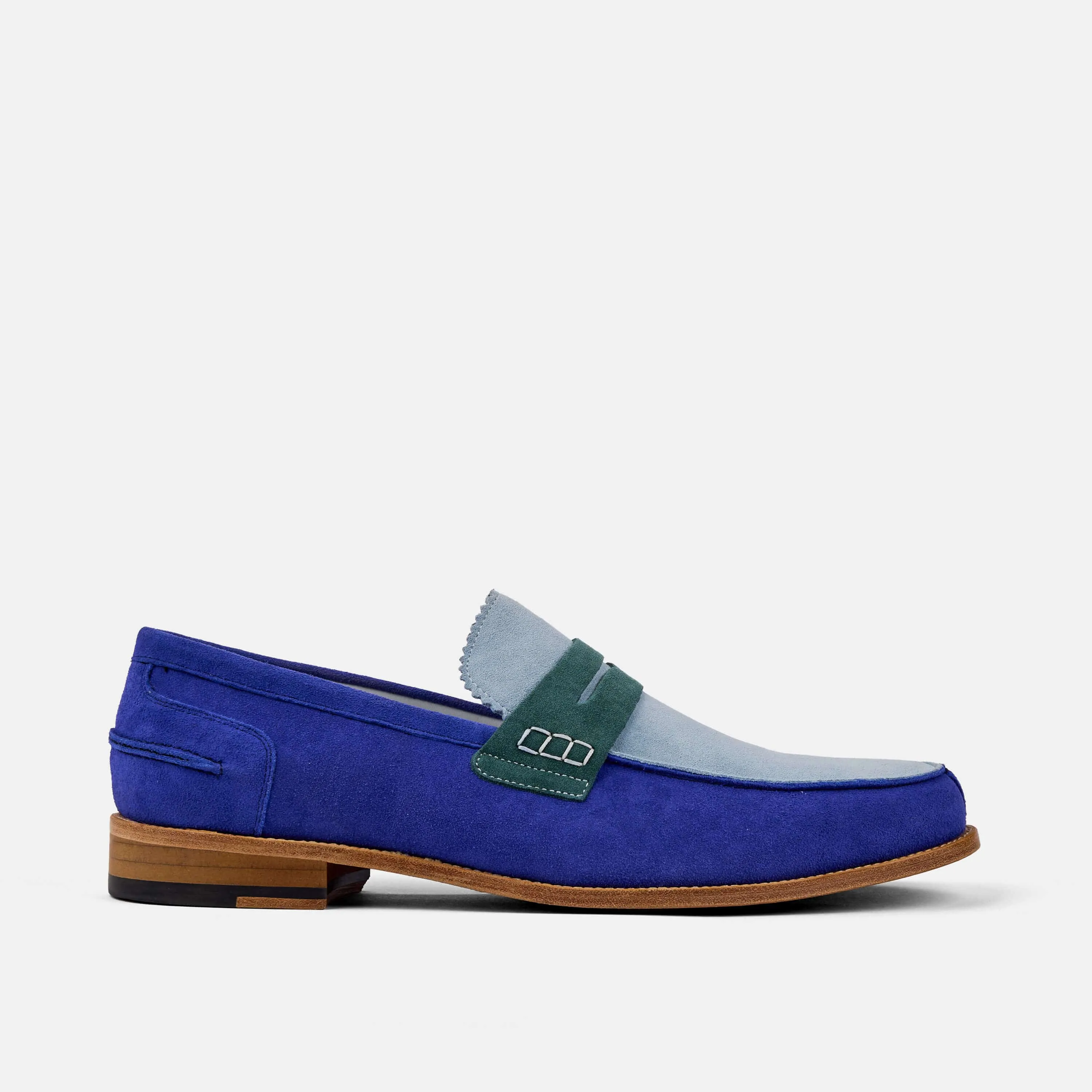 Abe Royal Blue Suede Penny Loafers