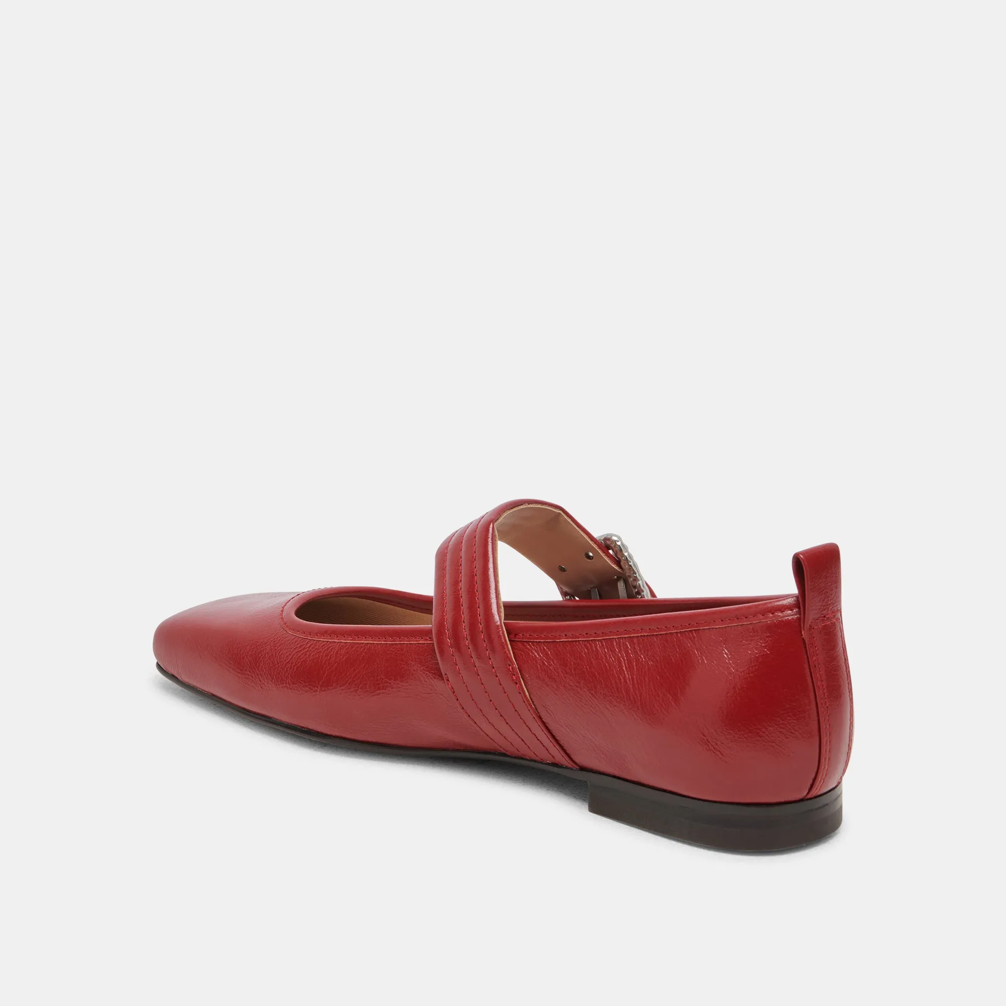 ARORA BALLET FLATS RED CRINKLE PATENT