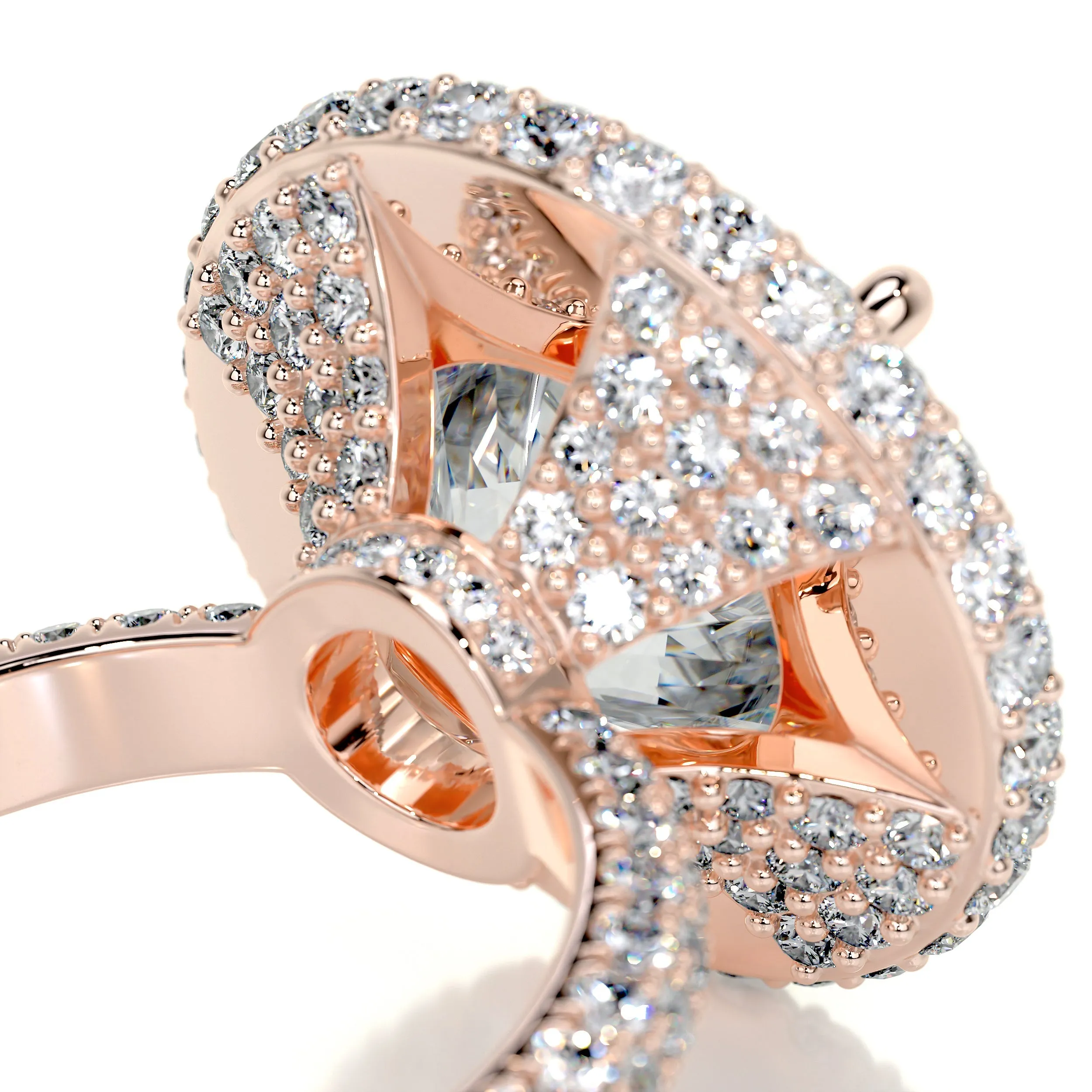 Asia Moissanite & Diamonds Ring   (10 Carat) -14K Rose Gold (RTS)