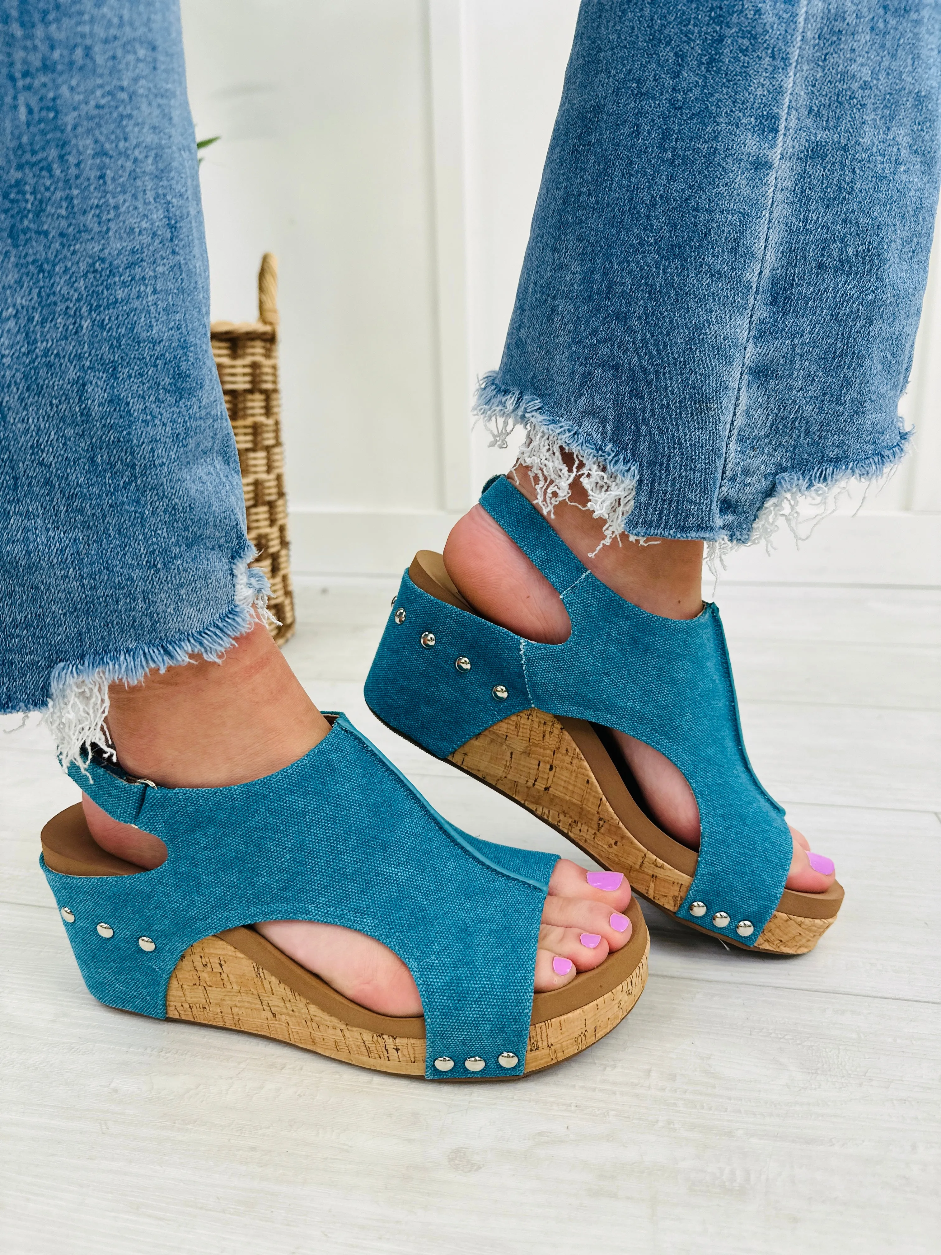 Attitude Upgrade Wedges In Washed Turquoise