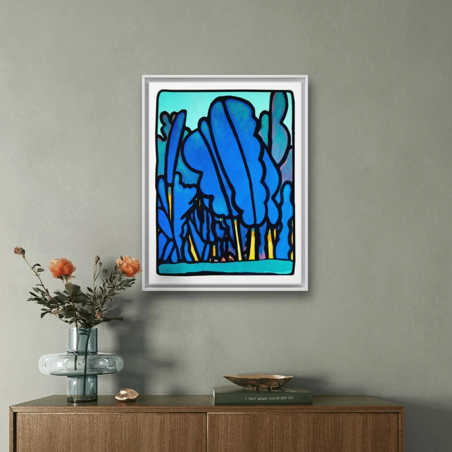 Blue Forest 18x24 Framed Canvas