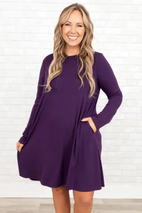 Breathe Deeply Dress, Dark Purple