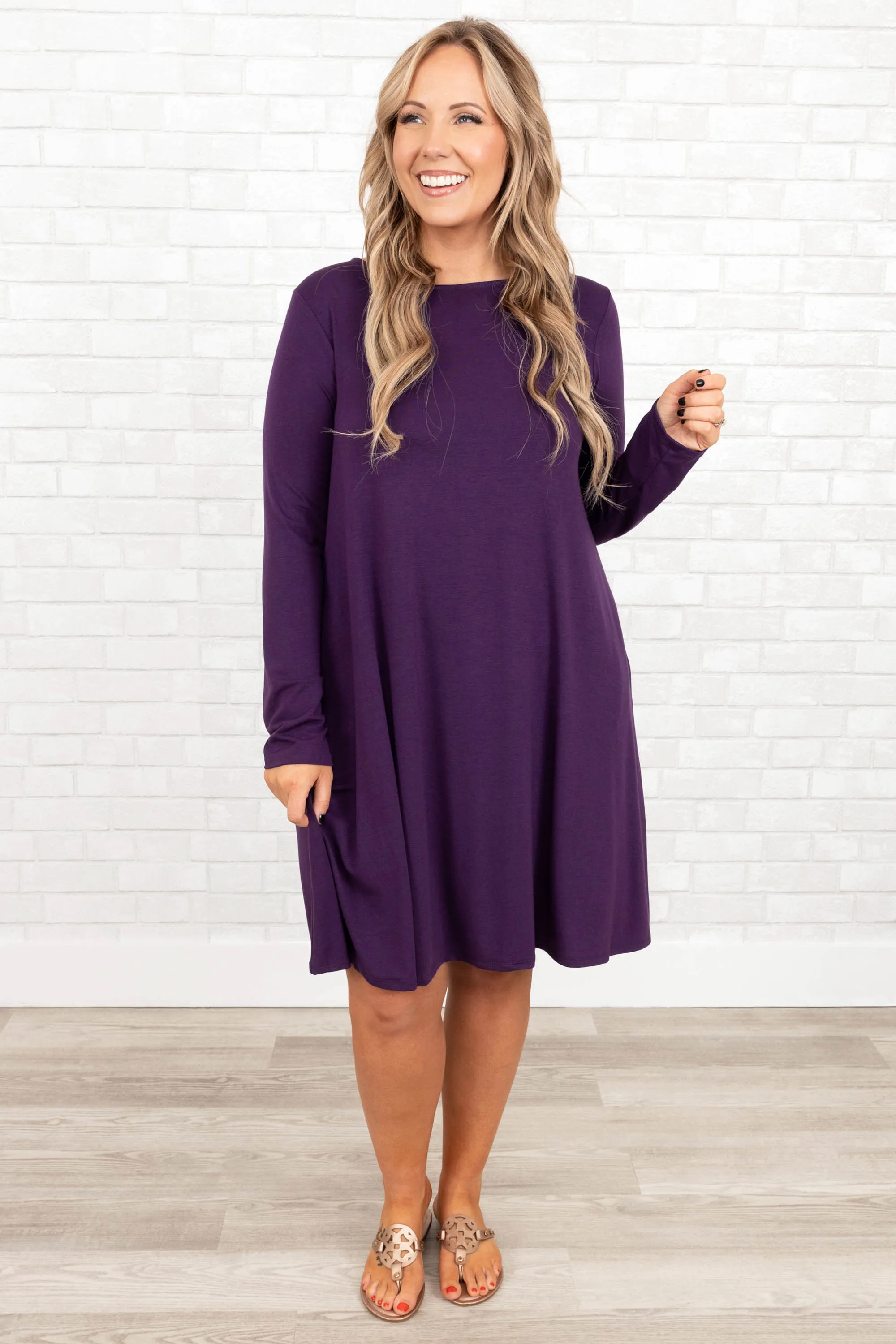 Breathe Deeply Dress, Dark Purple