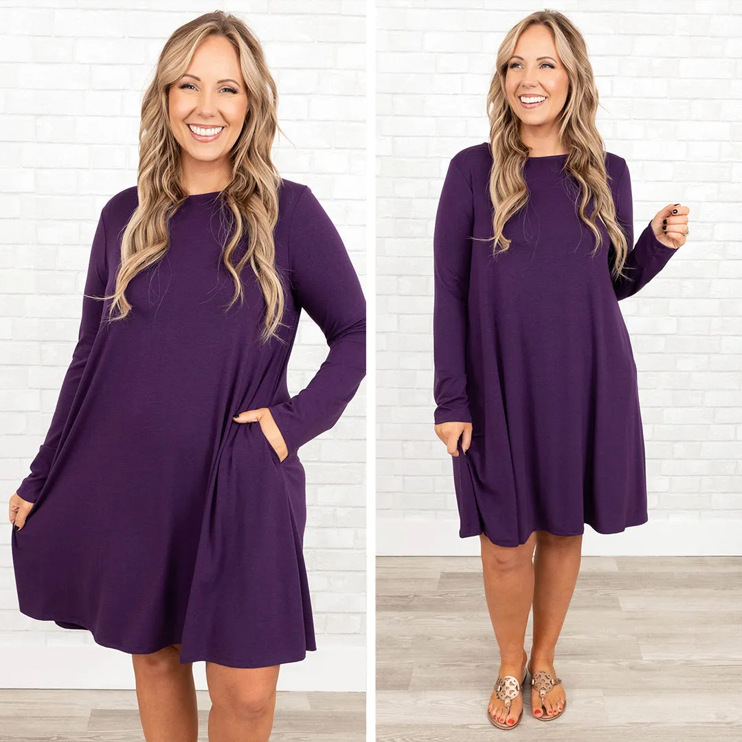 Breathe Deeply Dress, Dark Purple