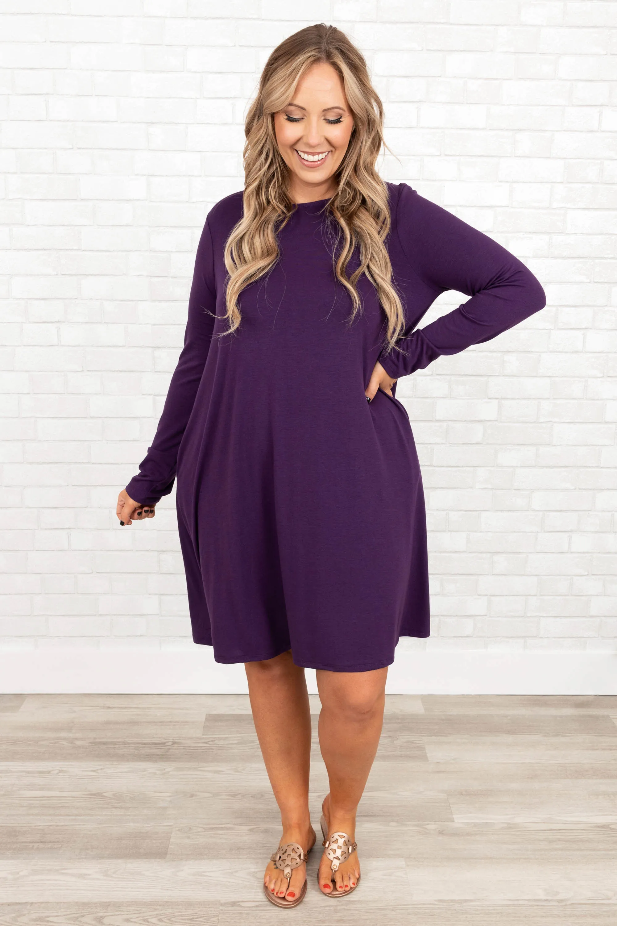 Breathe Deeply Dress, Dark Purple