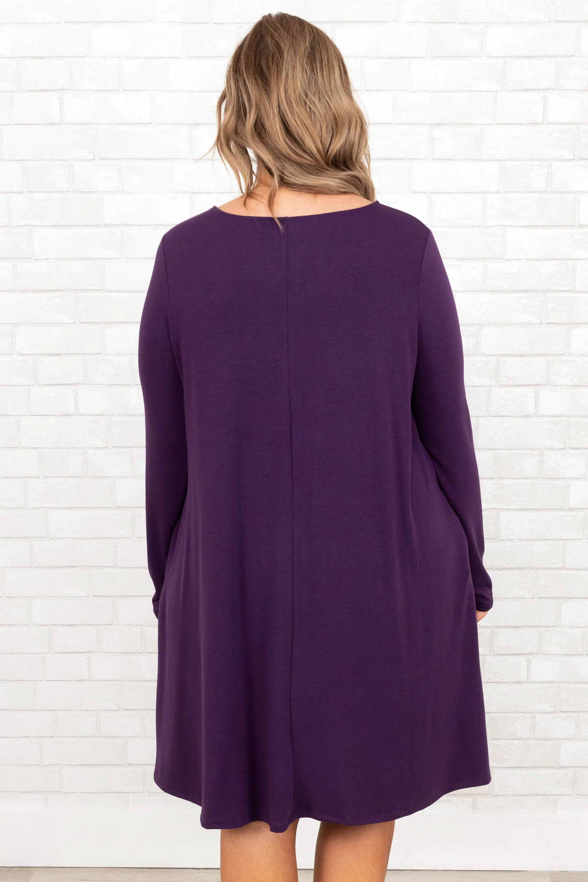 Breathe Deeply Dress, Dark Purple