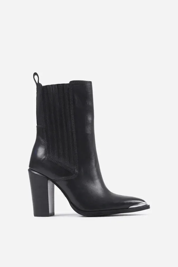 Bronx High Americana Heeled Ankle Black Boot