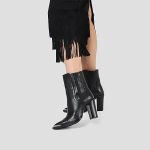 Bronx High Americana Heeled Ankle Black Boot