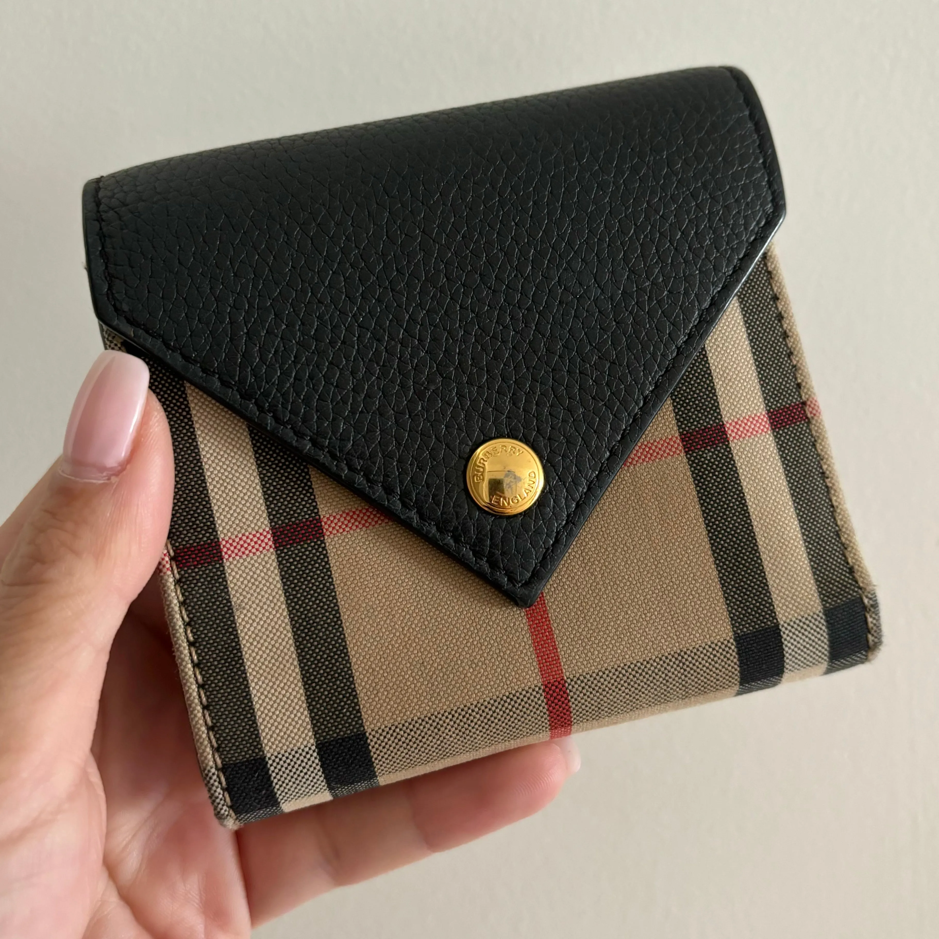 Burberry Lila Vintage Check & Leather Bifold Wallet