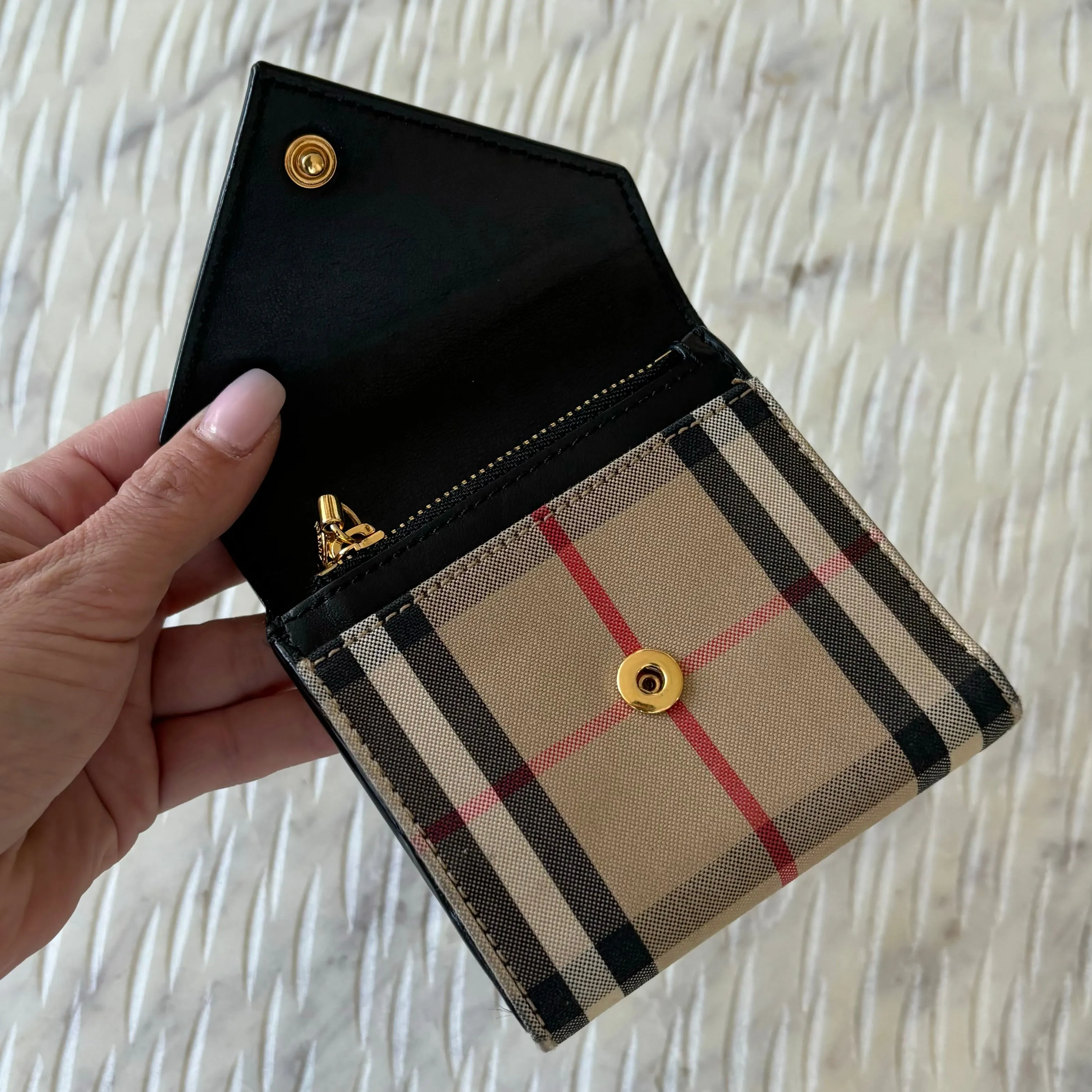 Burberry Lila Vintage Check & Leather Bifold Wallet