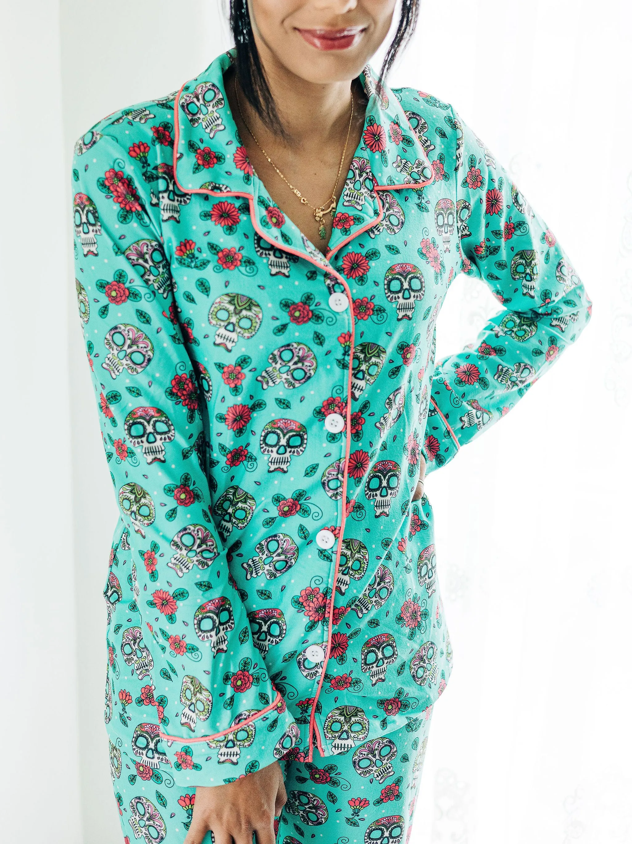 Button Down PJs - Sugar Skulls