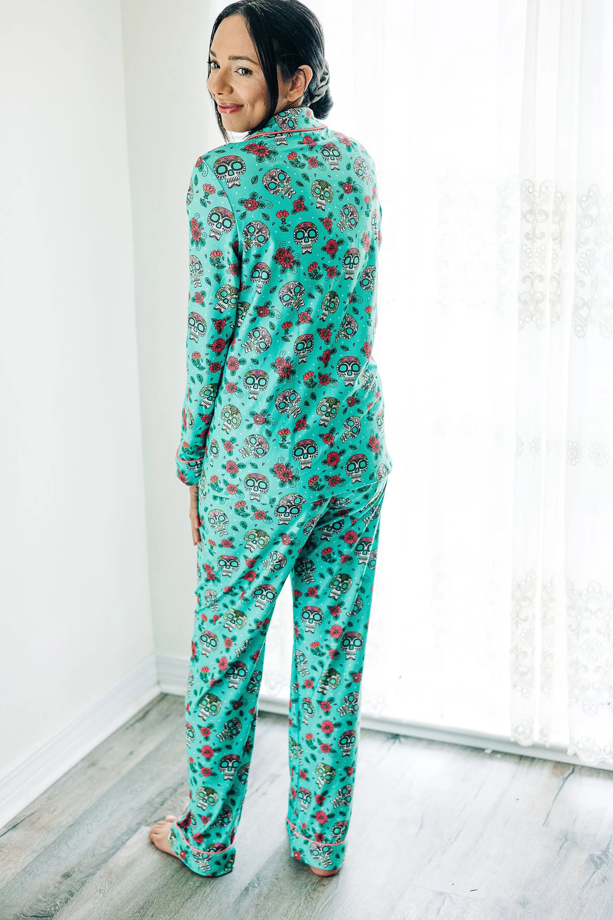 Button Down PJs - Sugar Skulls