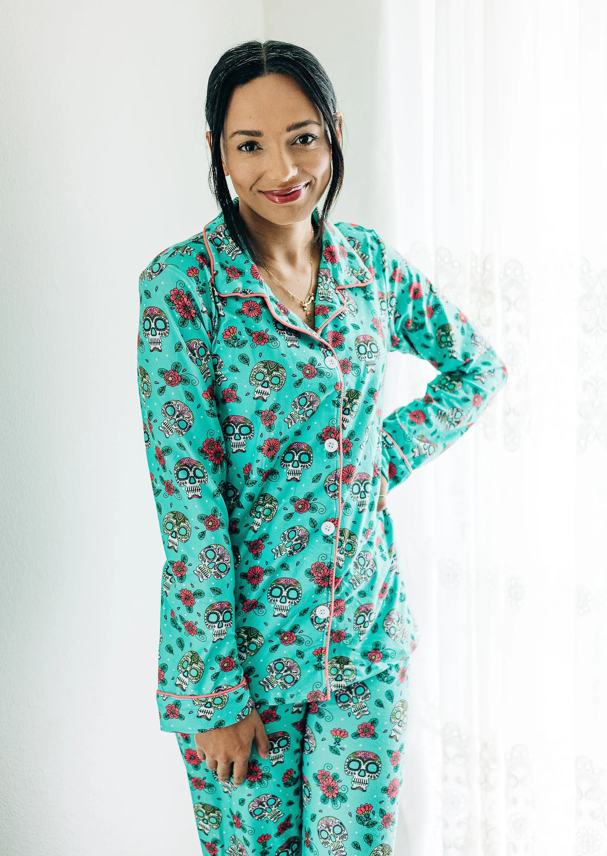 Button Down PJs - Sugar Skulls