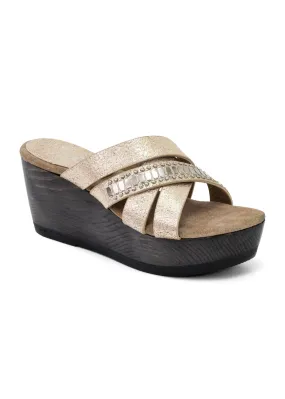 Calleen Cordero Shay Wedge White Gold Sheen