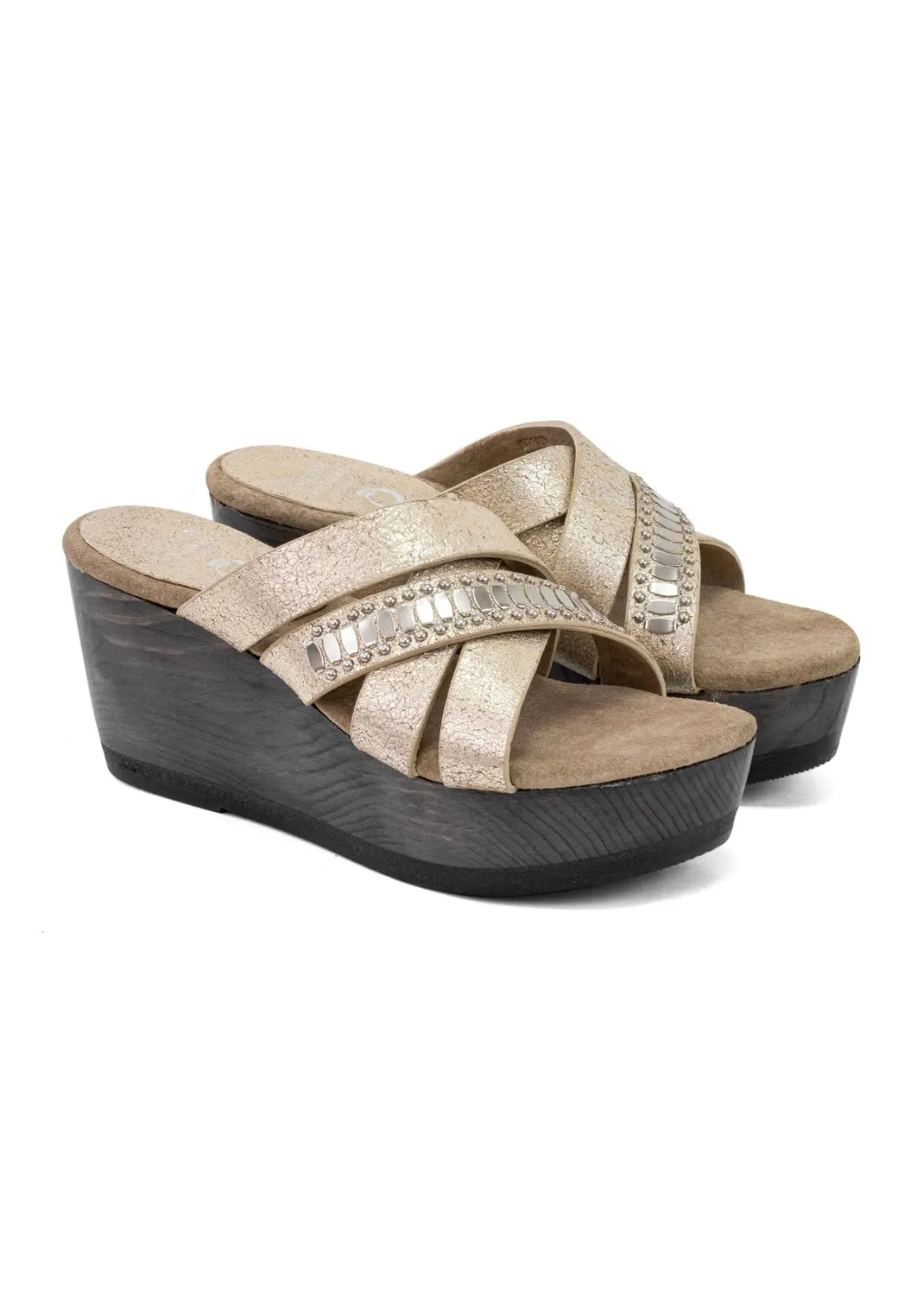 Calleen Cordero Shay Wedge White Gold Sheen