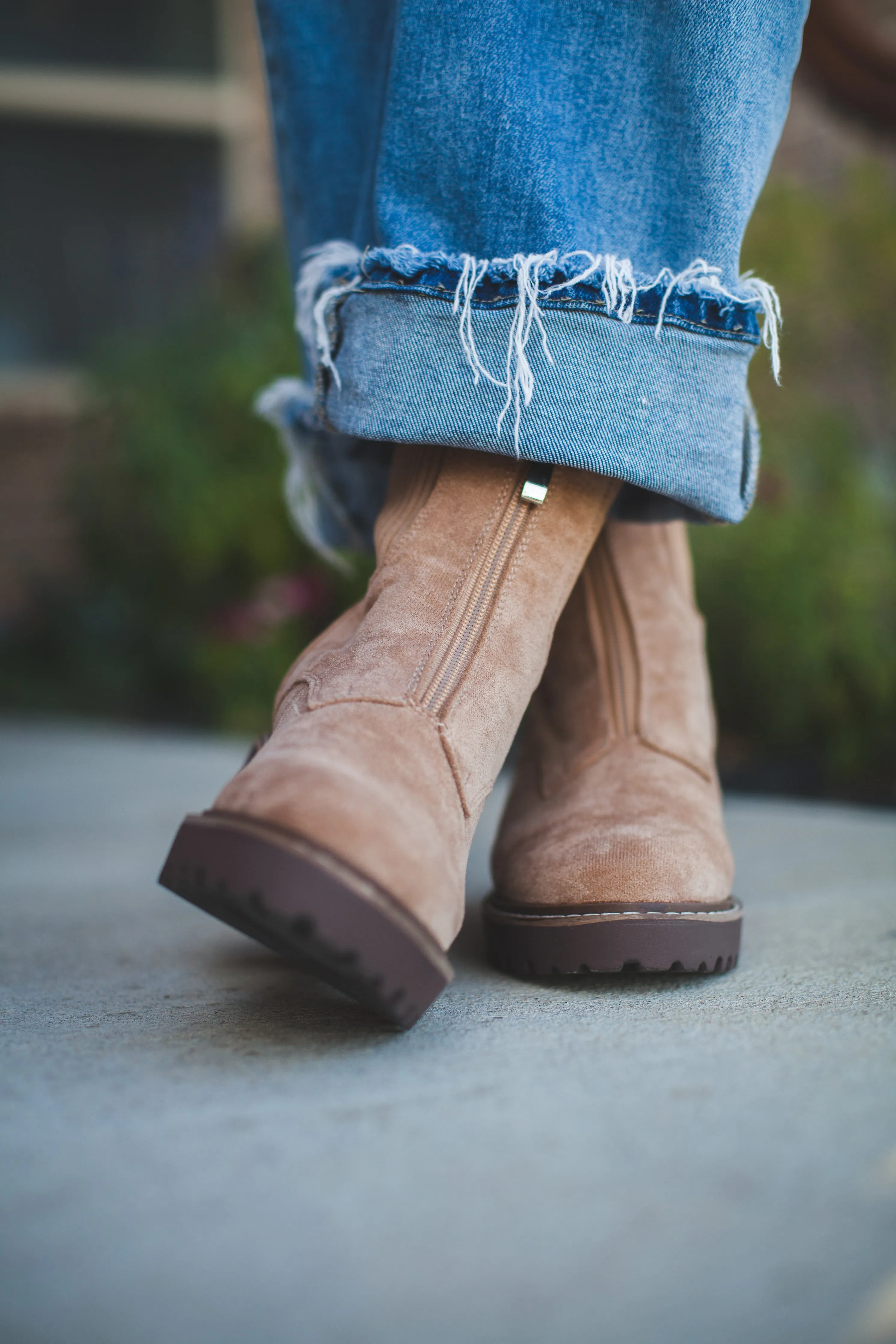 Camel Suede Bootie