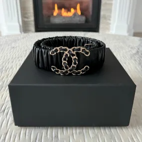 Chanel Lambskin Ruched Chain CC Belt