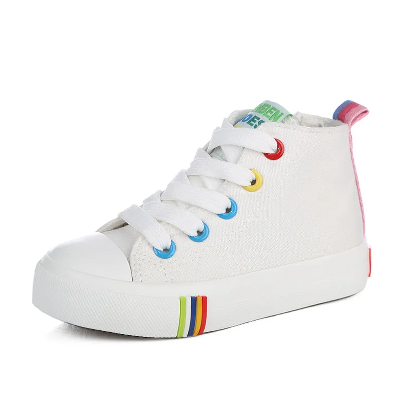 Color laces Children canvas shoes