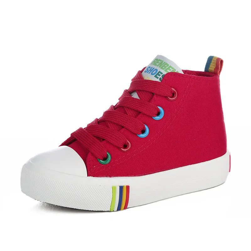 Color laces Children canvas shoes