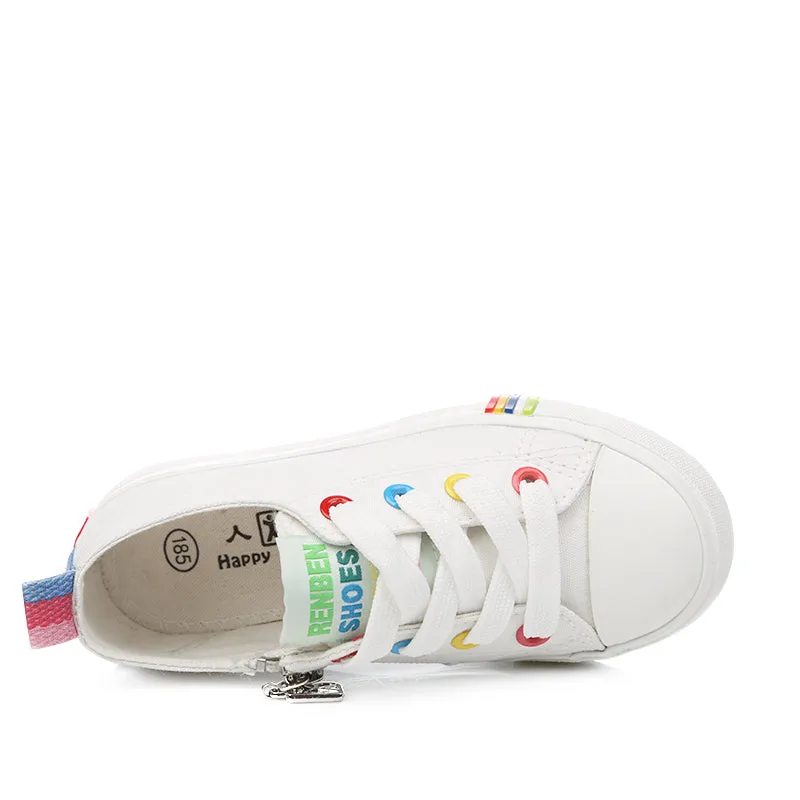 Color laces Children canvas shoes