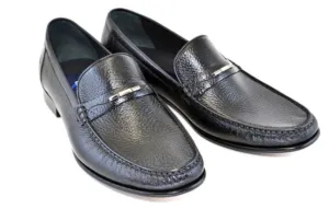 Corrente 3898 Deer Skin Handsewn loafer- Black