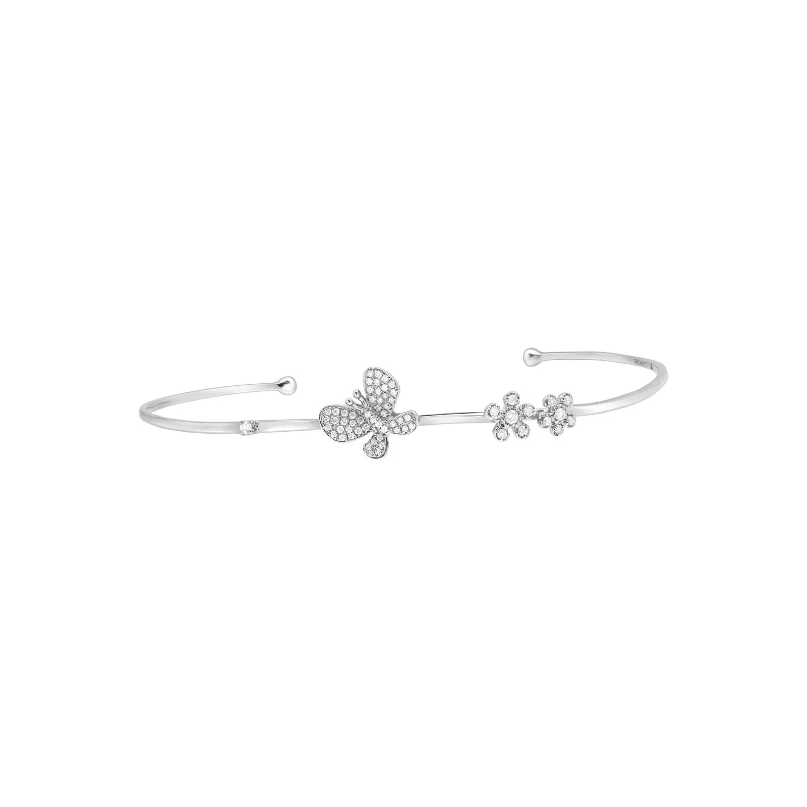 Diamond Butterfly and Flowers Garden Party Cuff