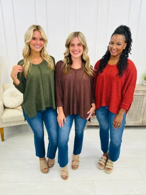 DOORBUSTER! REG/CURVY Pleated Love Top- Multiple Colors!