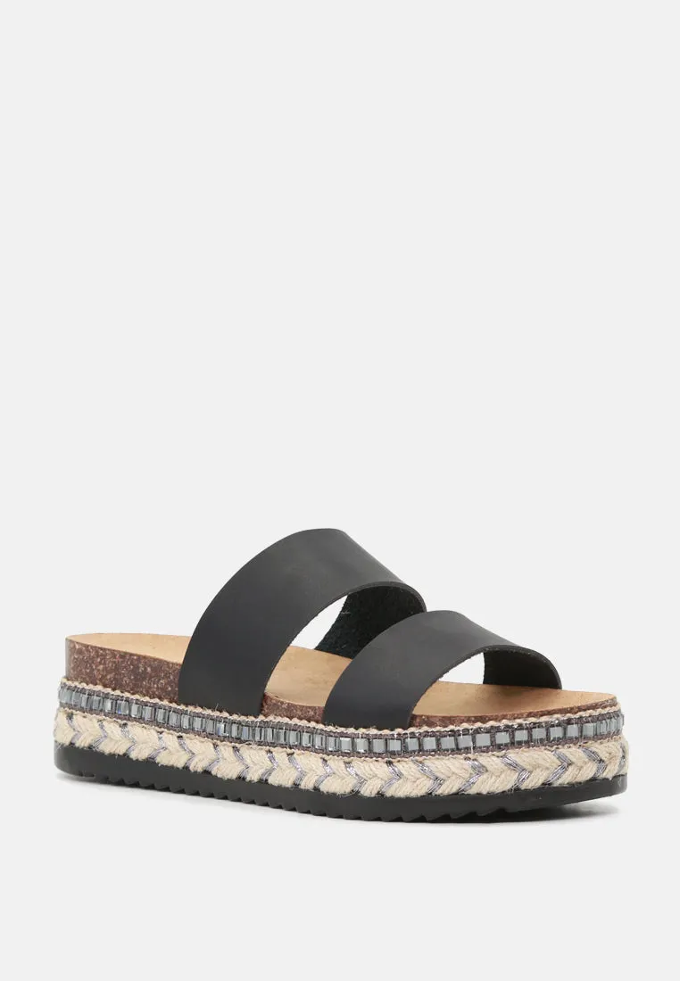 Elsa Double Strap Platform Espadrilles Wedges