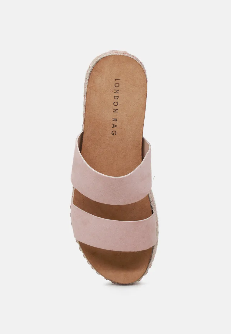 Elsa Double Strap Platform Espadrilles Wedges