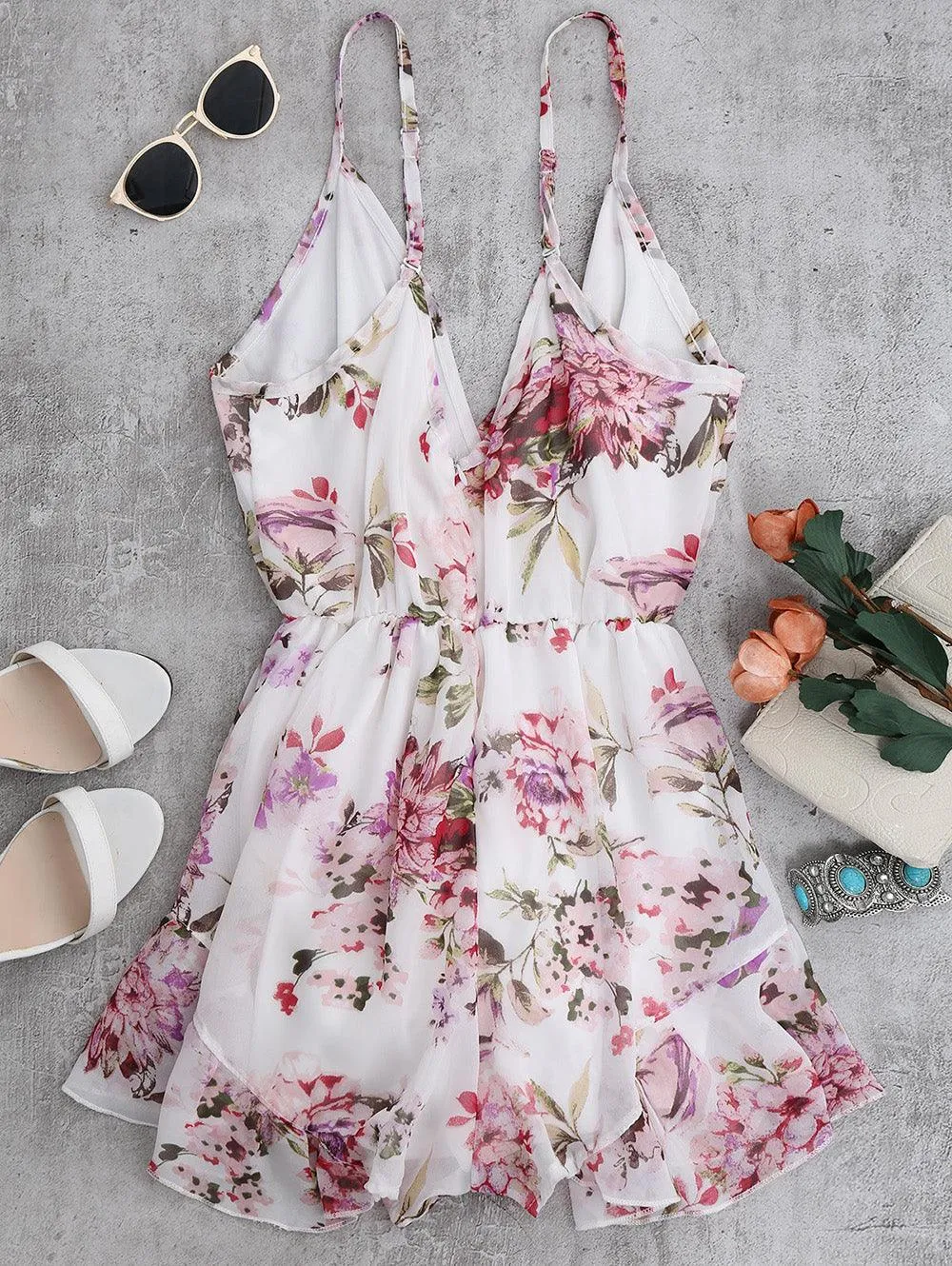 FERN’S FLORAL CHIFFON ROMPER