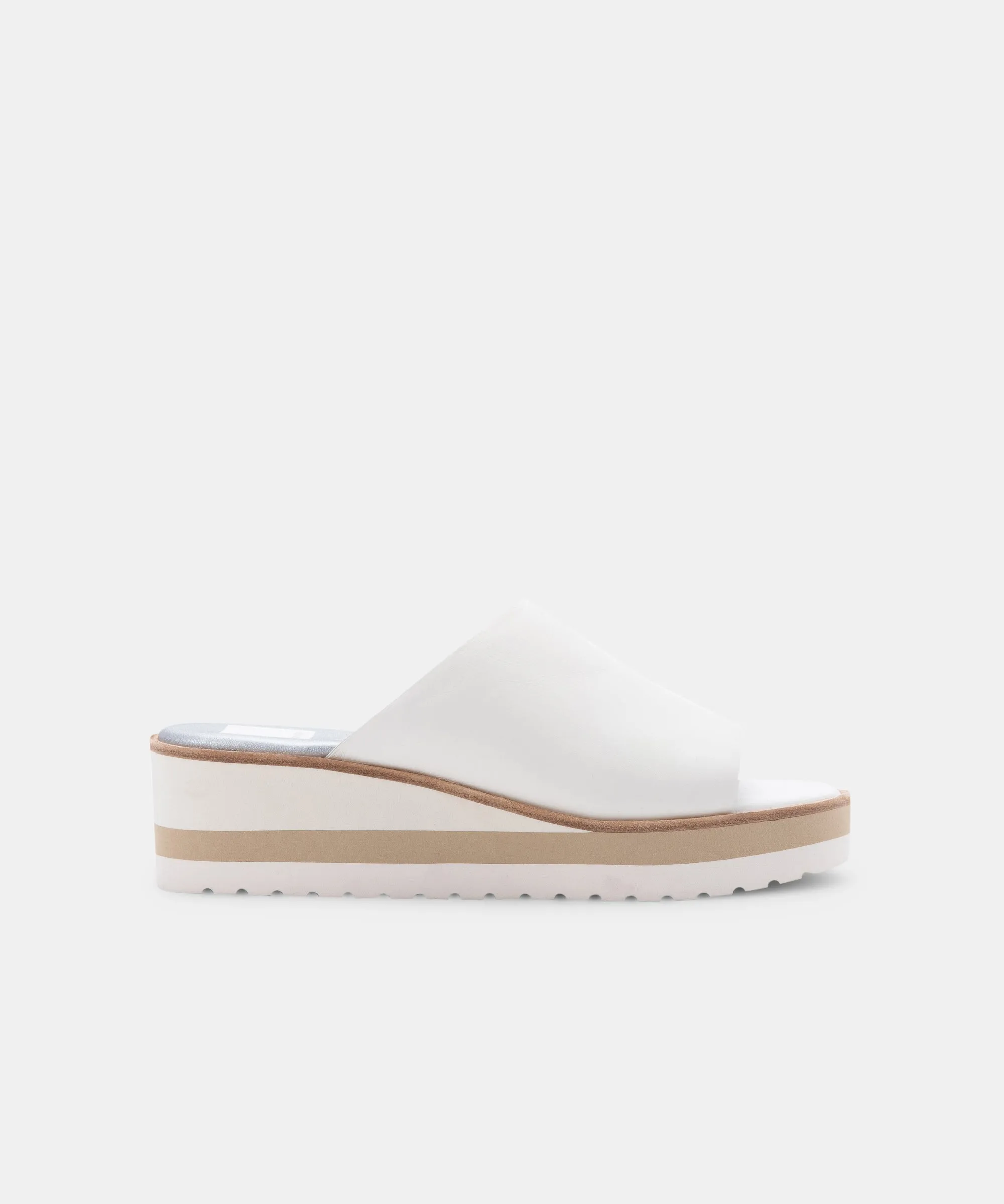 FRETA WEDGES WHITE LEATHER - re:vita