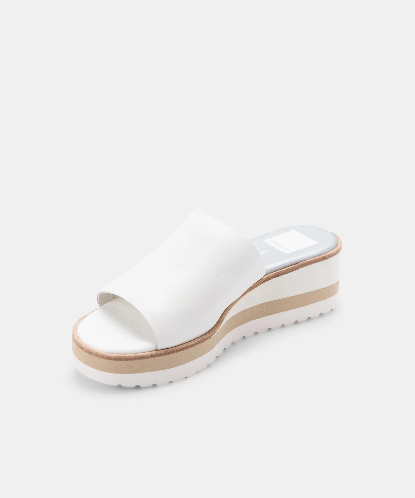 FRETA WEDGES WHITE LEATHER - re:vita