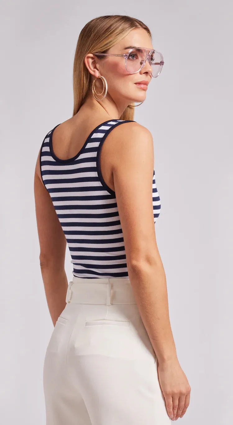 Generation Love - Fathima Striped Top - Navy/White