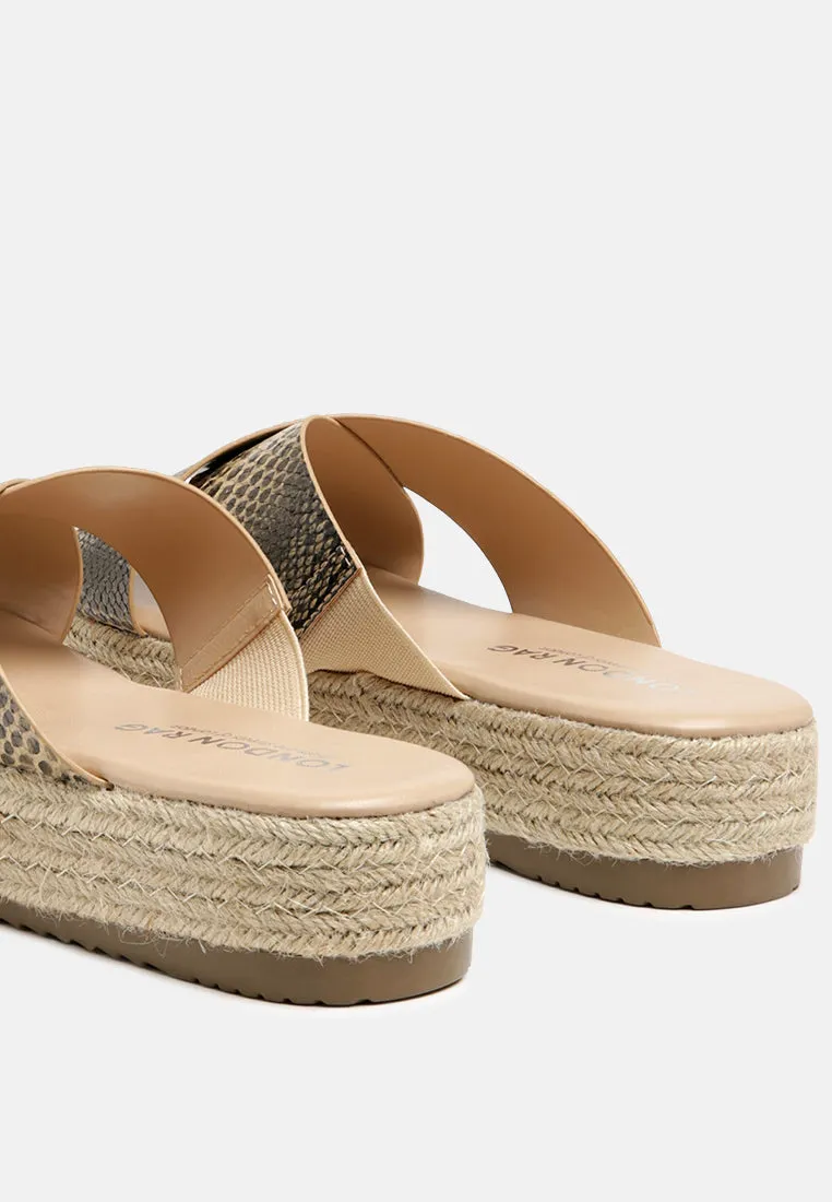 Grace Cross Strap Espadrille Platform