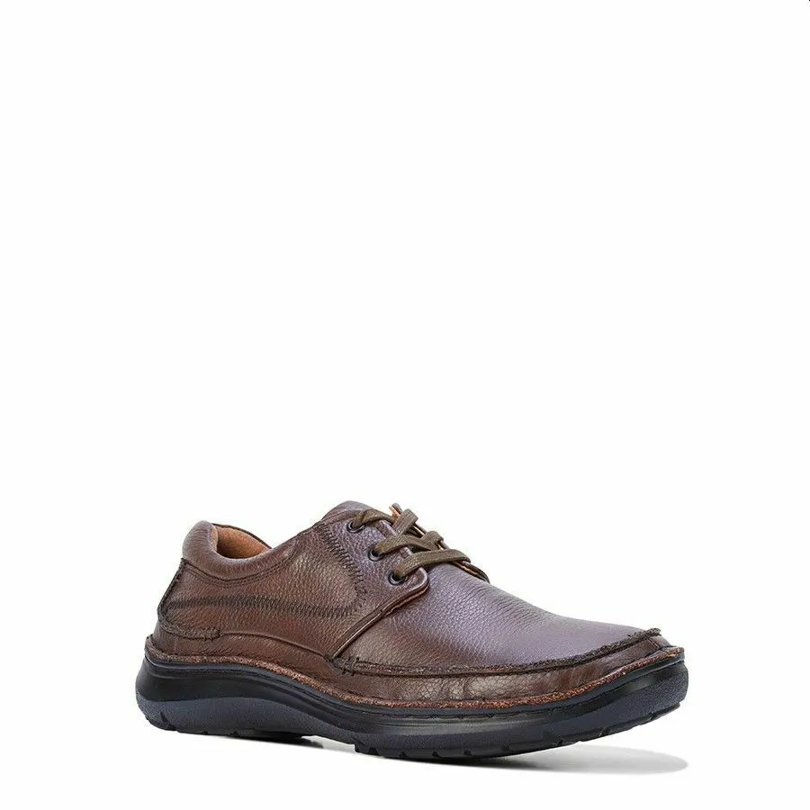 Hush Puppies Borrow Shoes Lace Up Brown Extra Wide Casual Dress Shoes