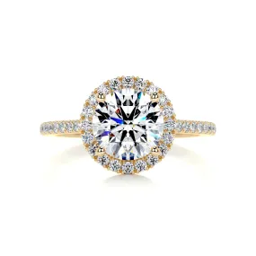 Layla Moissanite & Diamonds Ring -18K Yellow Gold