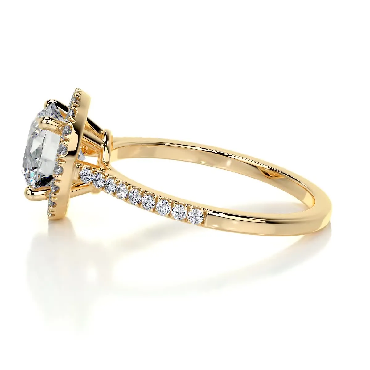 Layla Moissanite & Diamonds Ring -18K Yellow Gold