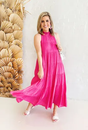 Lisbeth Pink Tiered Maxi Dress