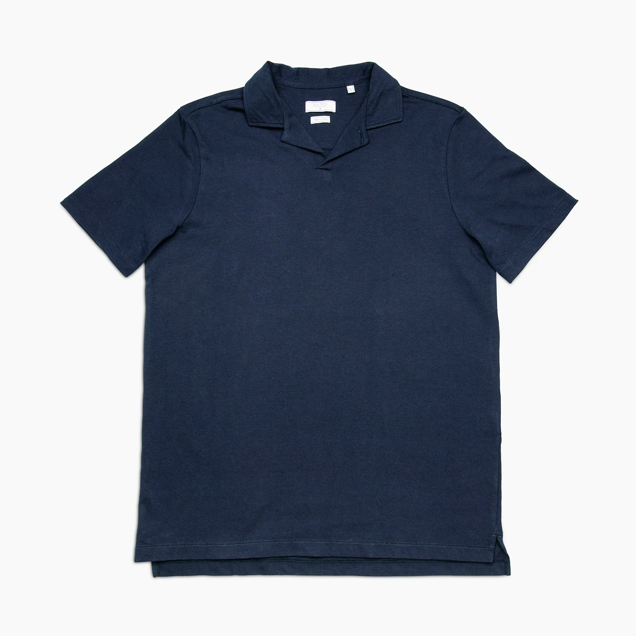 Loran short-sleeved polo in heavy-cotton jersey (dark blue)