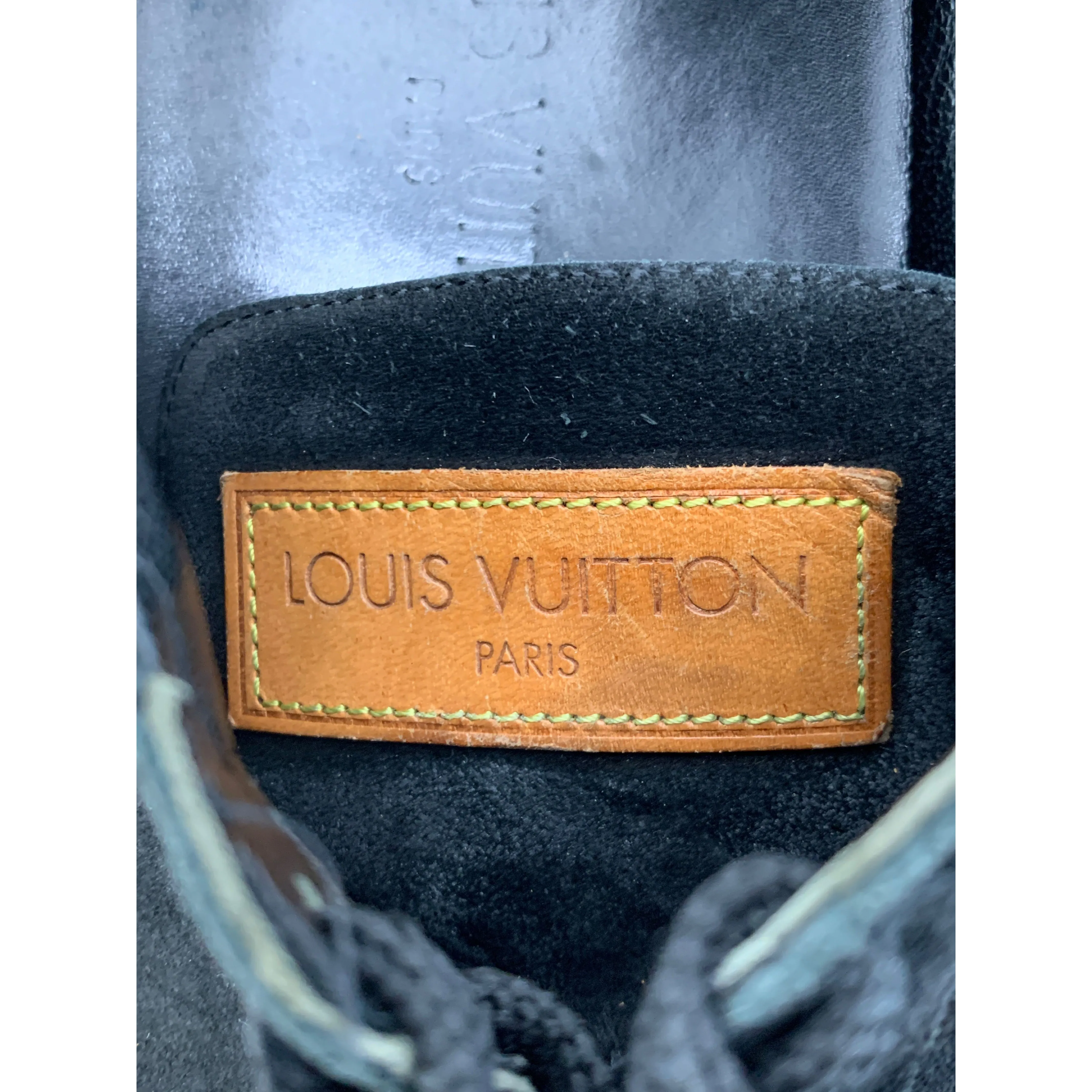 #LOUIS VUITTON/Low-Sneakers/US5.5/BLK/Suede