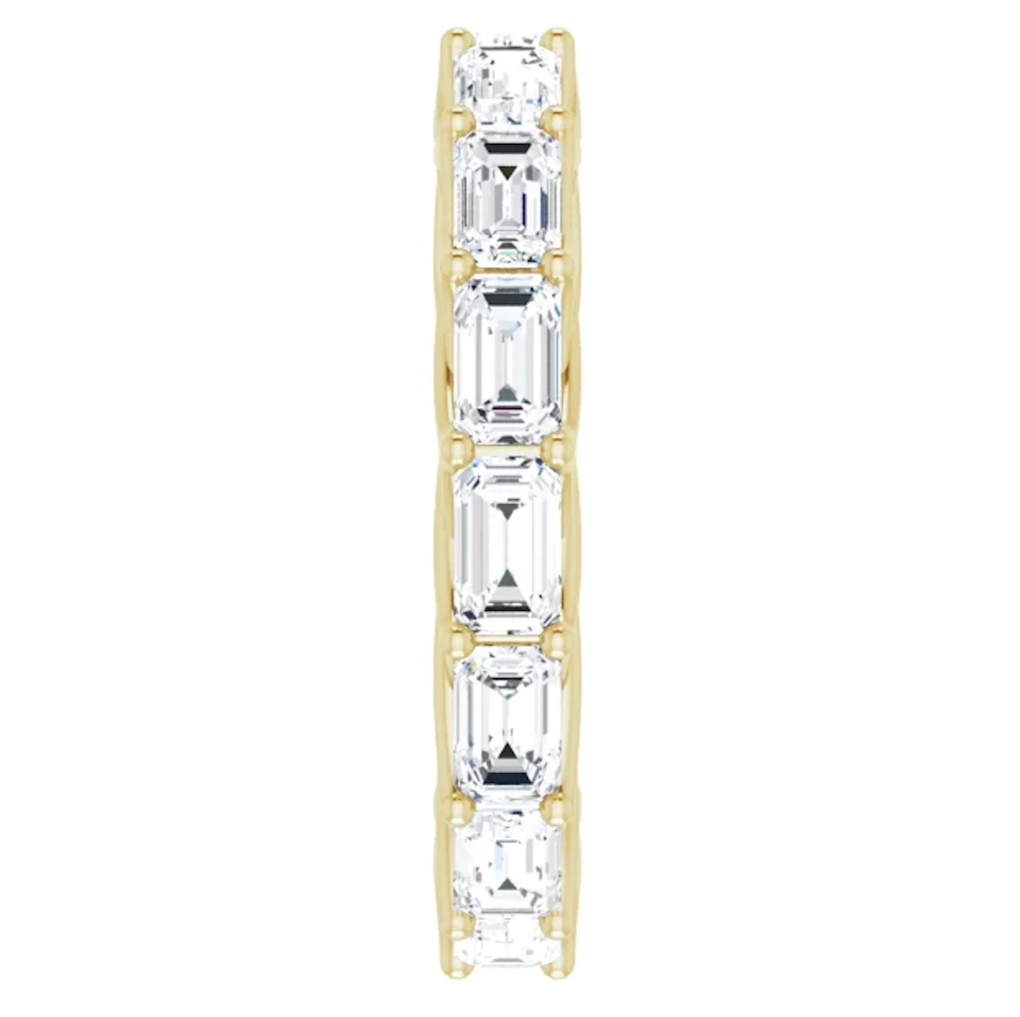 MUZU 5 Carat Emerald-Cut Diamond Eternity Ring in 14K - 18K Gold - Platinum 30 pointer G Color VS1 Clarity Shared Prong Band By Mike Nekta NYC