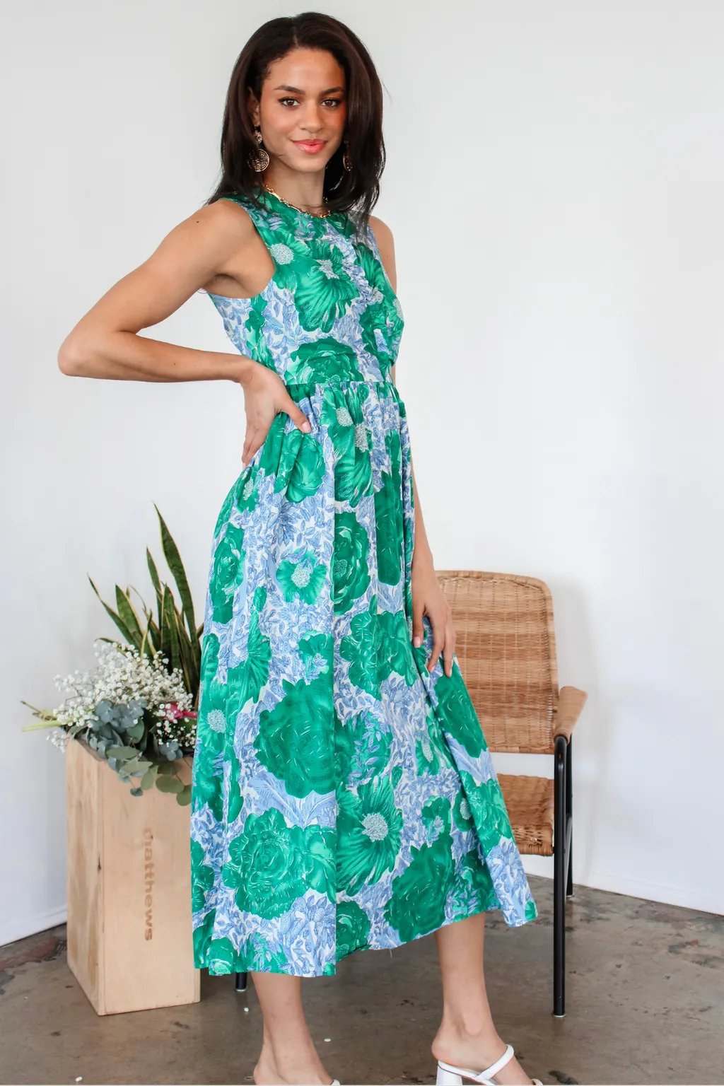 My Love Grows Floral Midi Dress