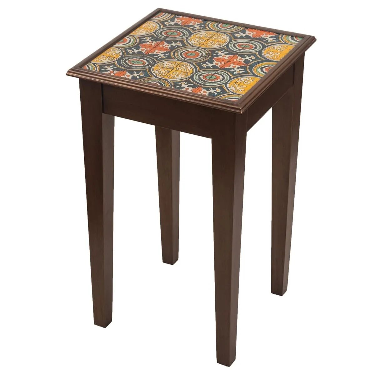 Novica Dominican Heritage Reverse-Painted Glass Accent Table