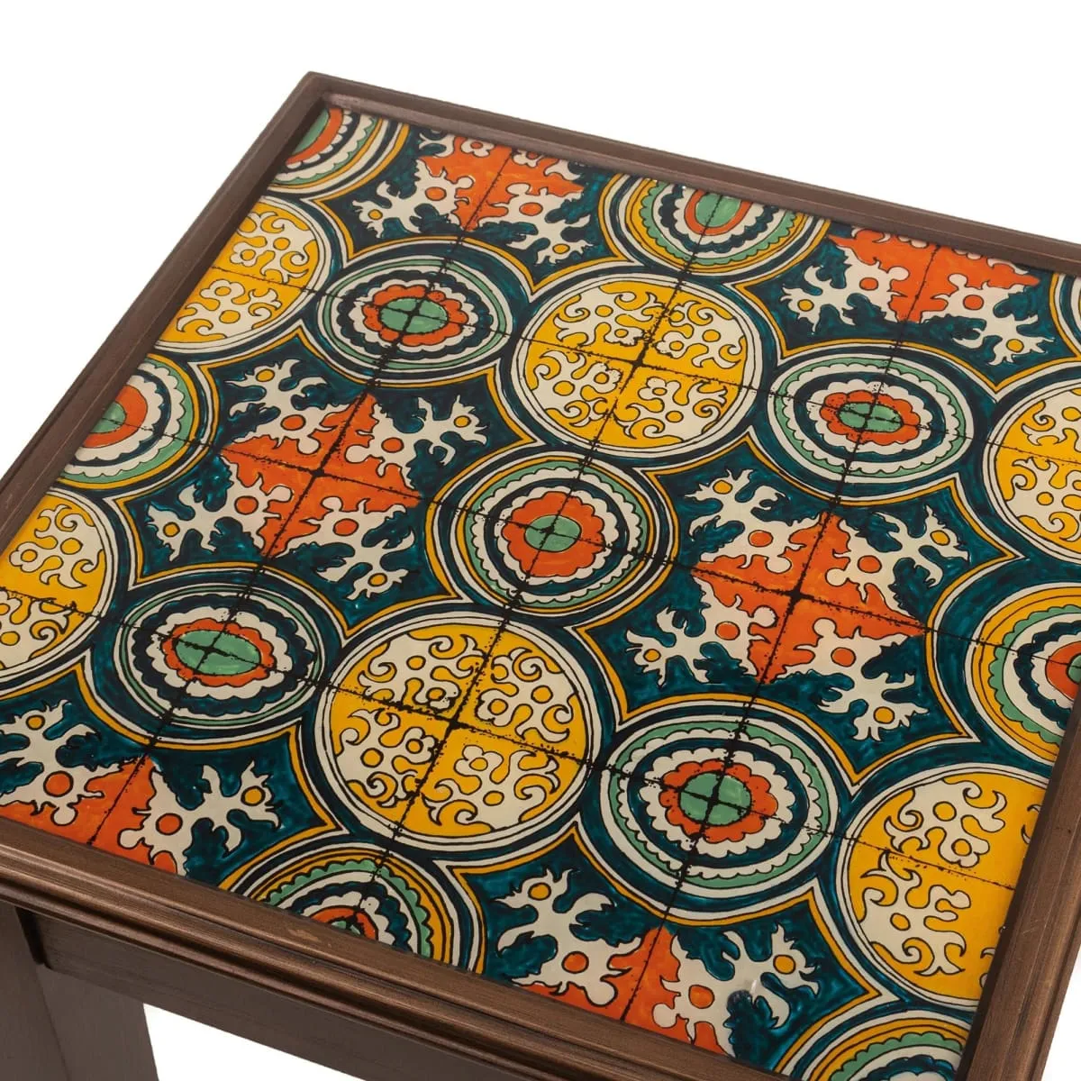 Novica Dominican Heritage Reverse-Painted Glass Accent Table