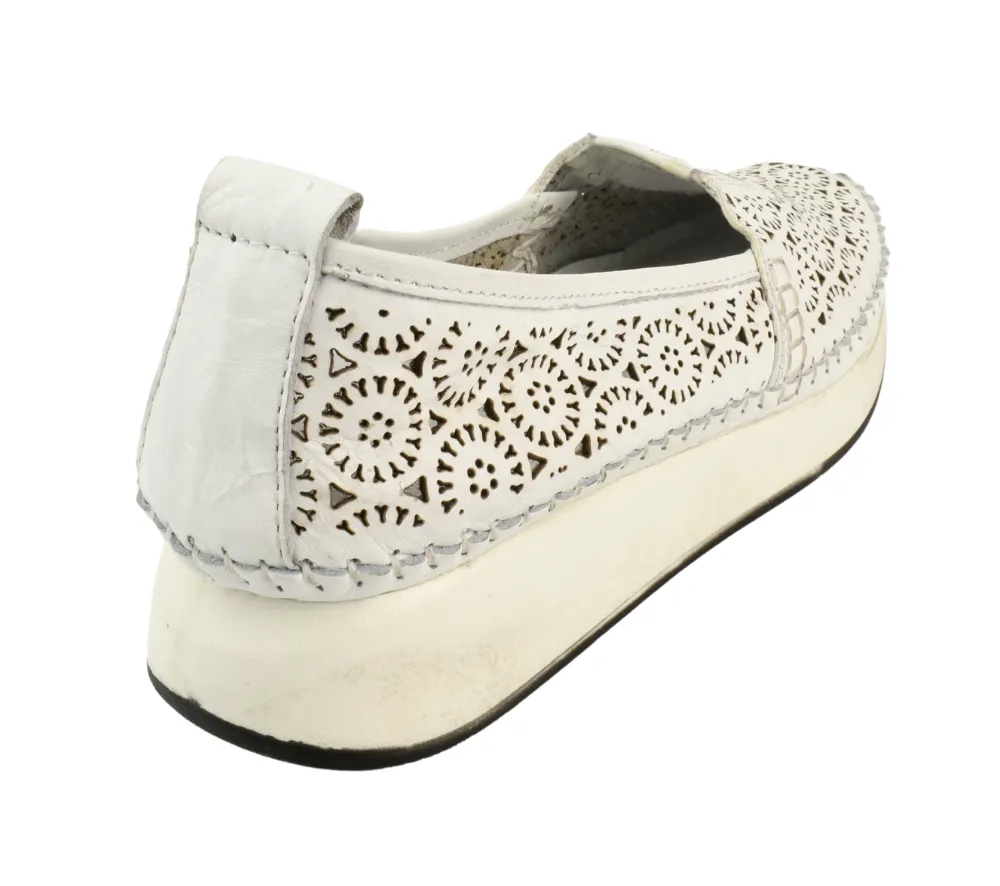 Pantofi casual, dama, ANNA VIOTTI, D43-85 alb, piele naturala