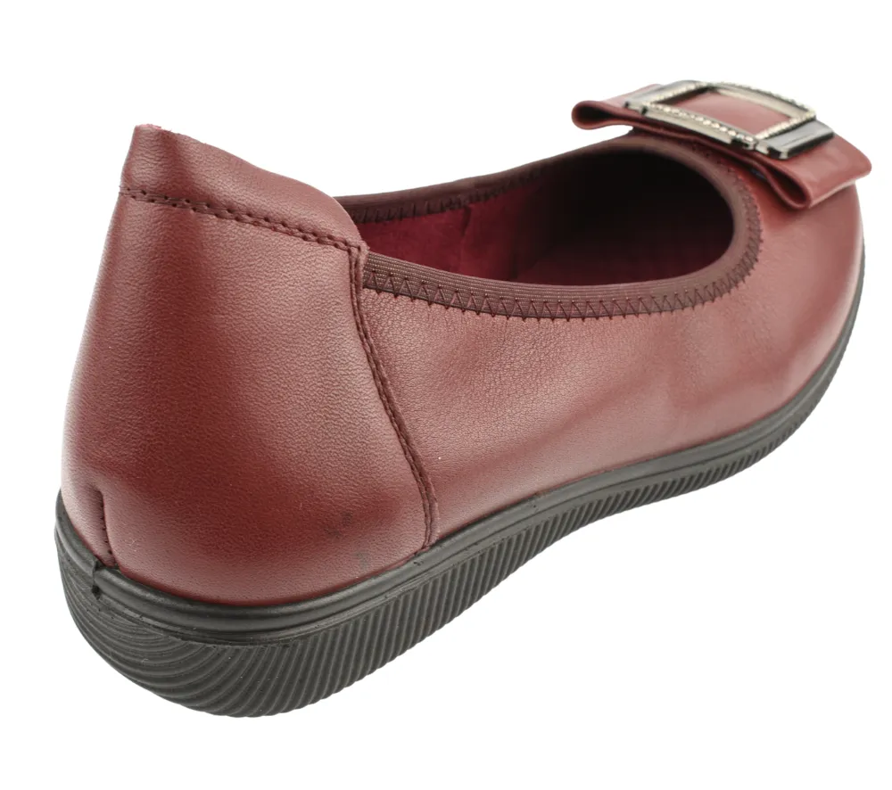 Pantofi casual, dama, FORMAZIONE, A130 bordo, piele naturala