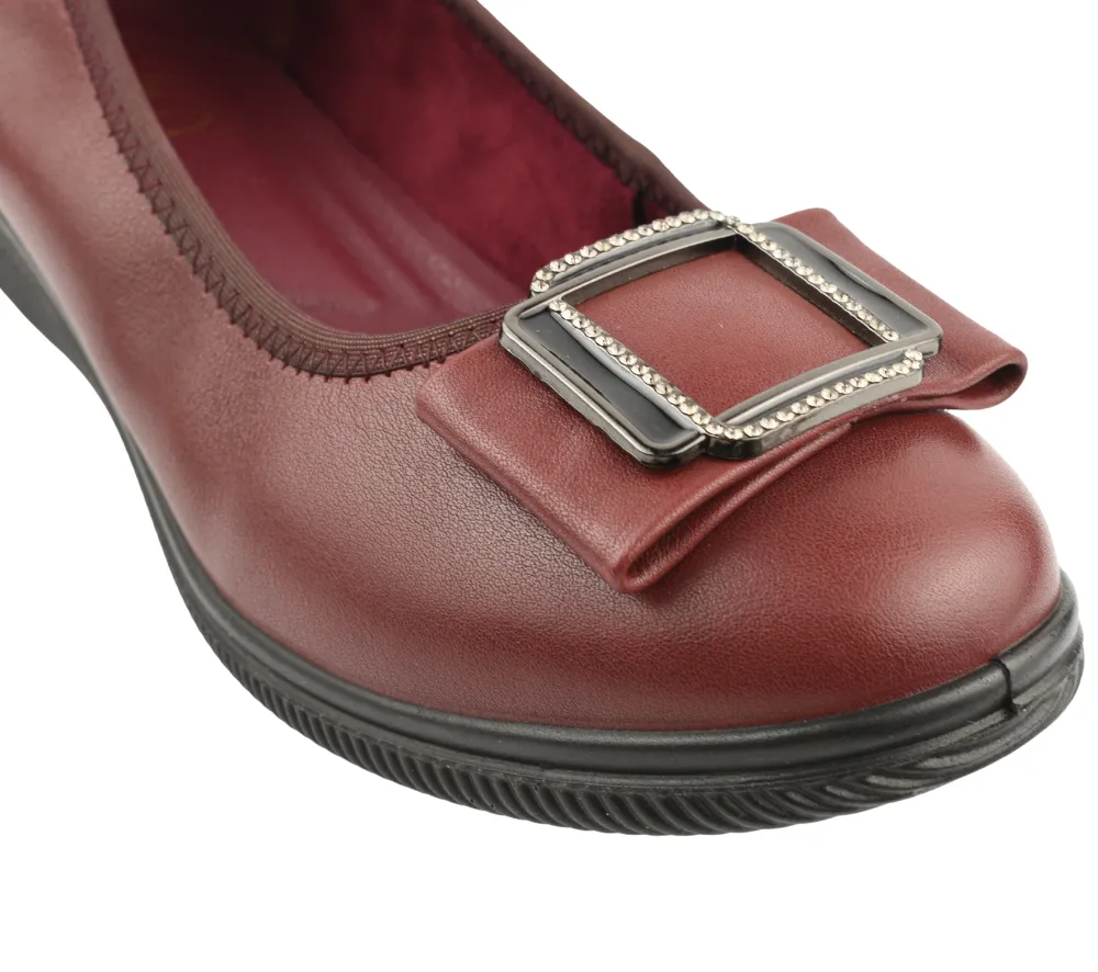 Pantofi casual, dama, FORMAZIONE, A130 bordo, piele naturala