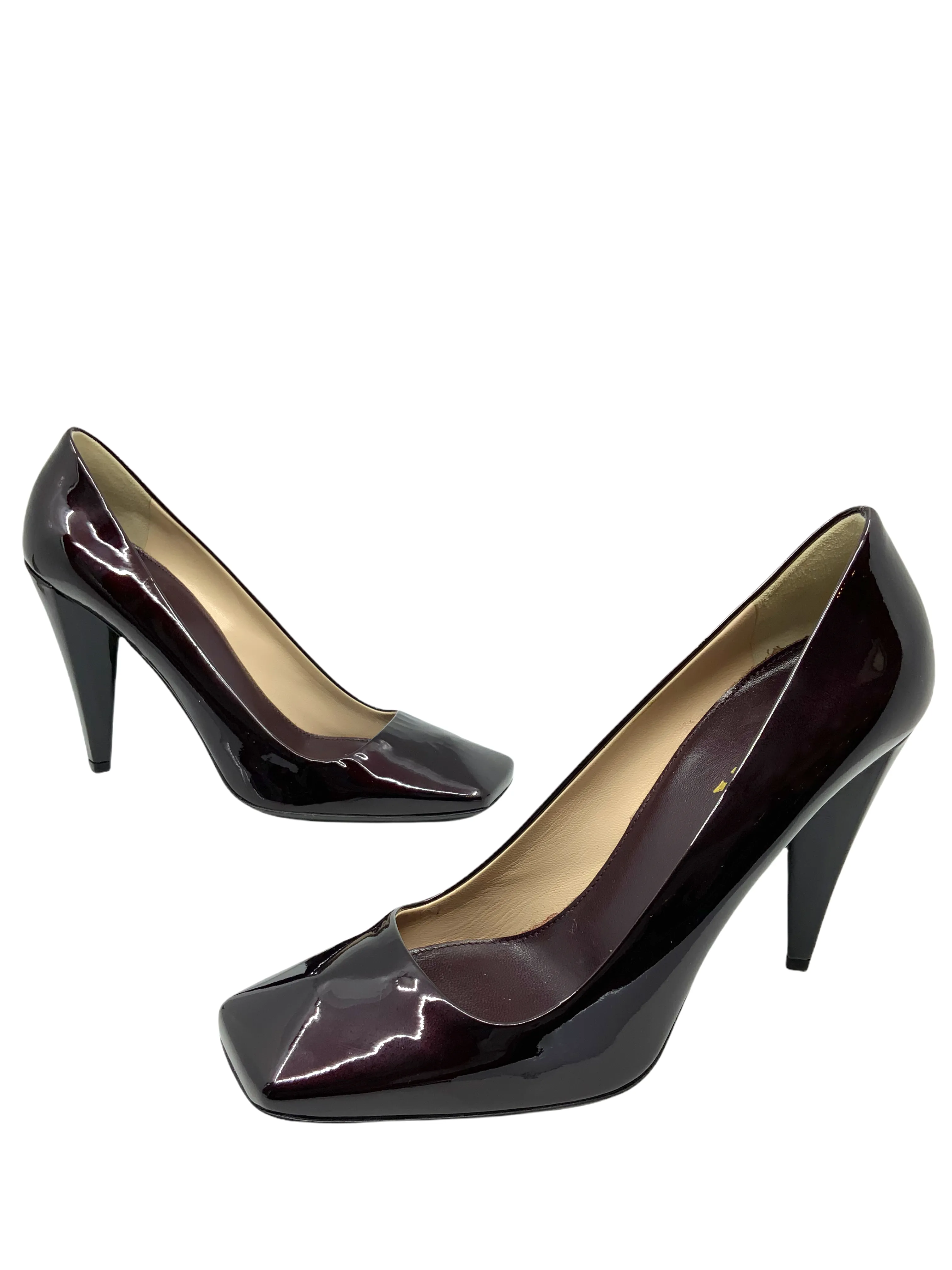 Prada Patent Leather Square Toe Pump Size 7