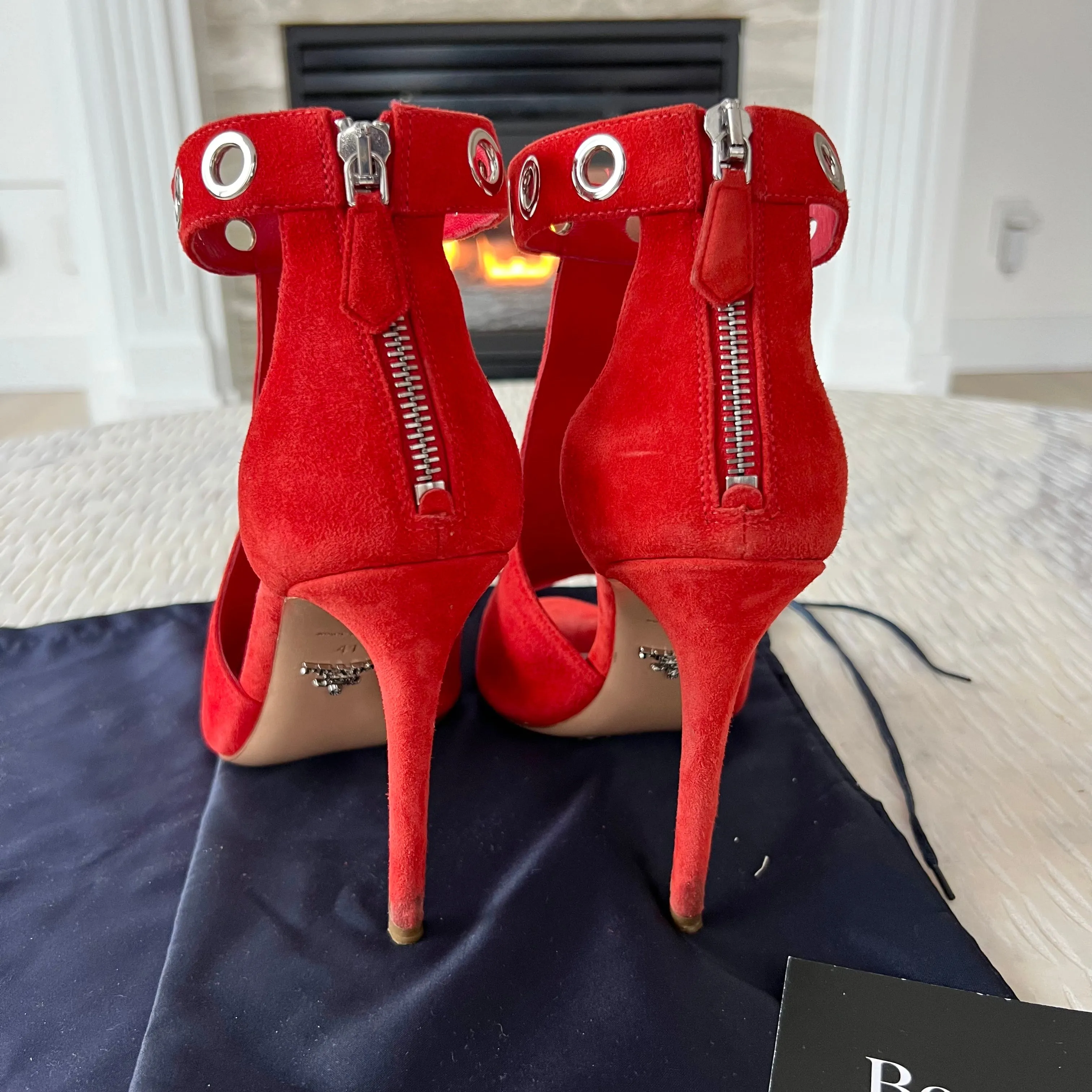 Prada Red Suede Heels